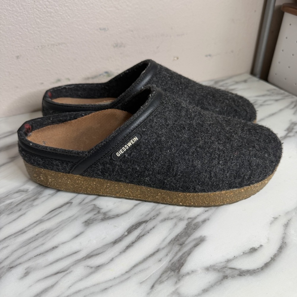 Giesswein Slippers EU 43 Veitsch Mules Slip On Comfort Gray Wool Clogs Mens 9.5
